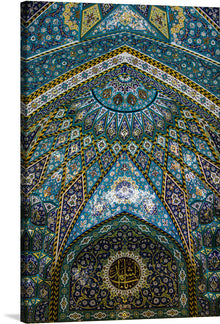  “Iranian Architecture” is a mesmerizing print that captures the ornate and colorful designs adorning an ancient Persian structure. Every detail, from the symmetrical patterns to the vibrant hues of blue, green, and gold, invites you into a world where art and architecture unite.