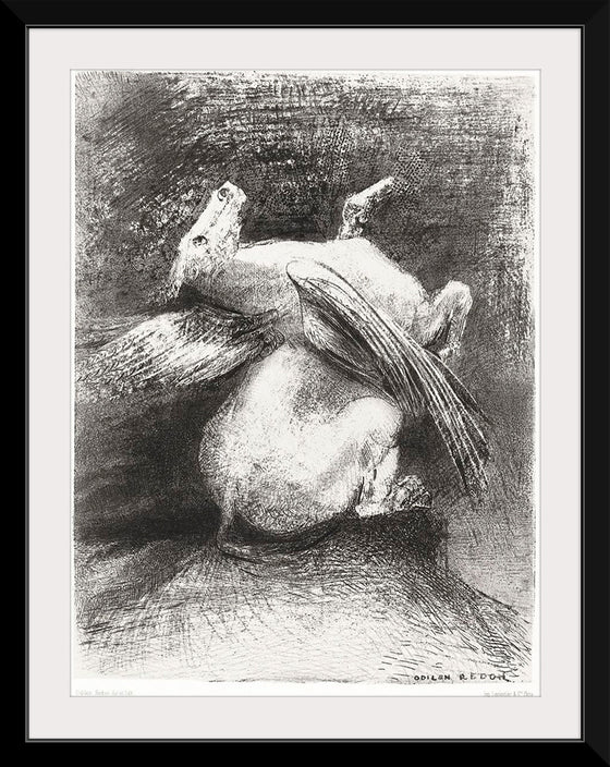 "The Impotent Wing Did Not Lift the Animal into That Black Space (1883)", Odilon Redon