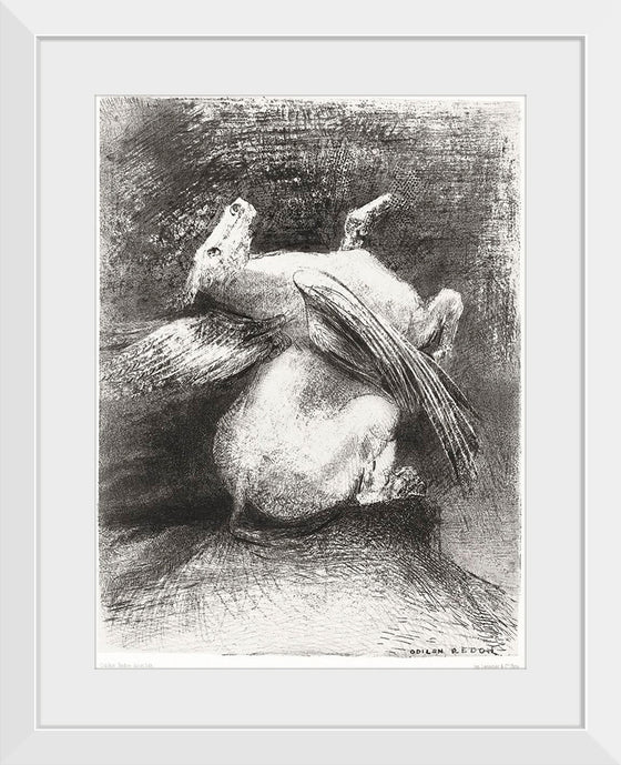 "The Impotent Wing Did Not Lift the Animal into That Black Space (1883)", Odilon Redon