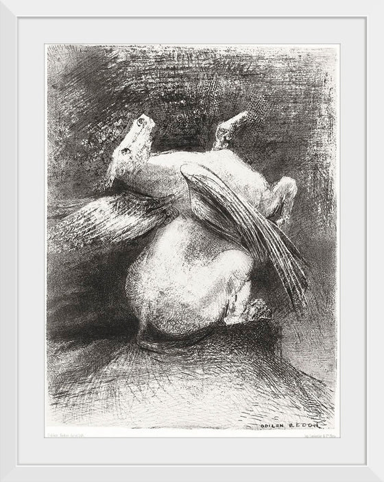 "The Impotent Wing Did Not Lift the Animal into That Black Space (1883)", Odilon Redon