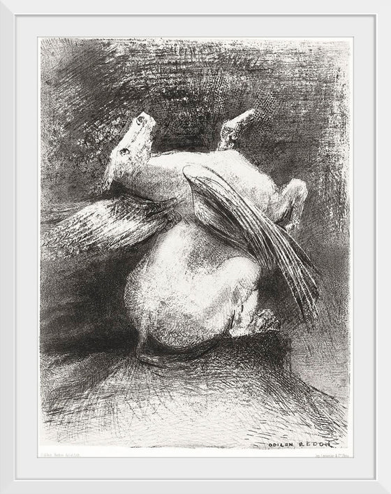 "The Impotent Wing Did Not Lift the Animal into That Black Space (1883)", Odilon Redon