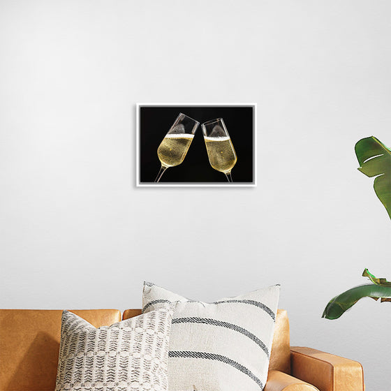 "Two Festive Champagne Glasses Celebration"