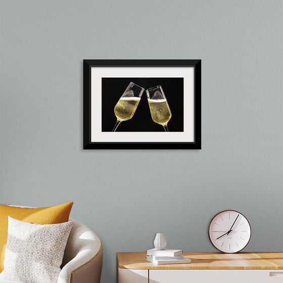 "Two Festive Champagne Glasses Celebration"