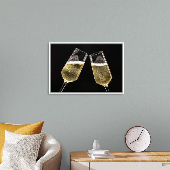 "Two Festive Champagne Glasses Celebration"