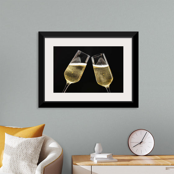 "Two Festive Champagne Glasses Celebration"