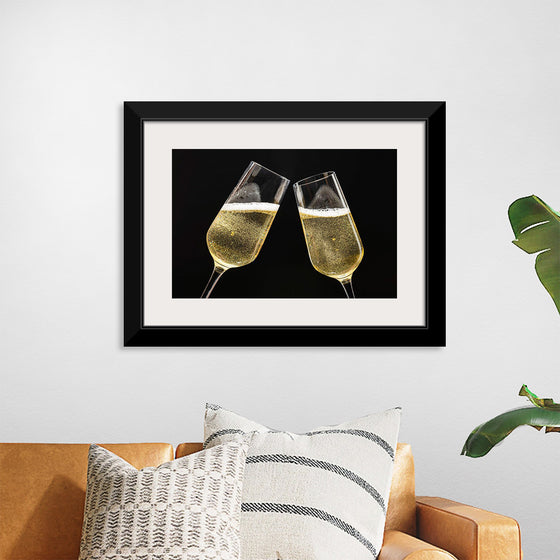 "Two Festive Champagne Glasses Celebration"