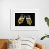 "Two Festive Champagne Glasses Celebration"