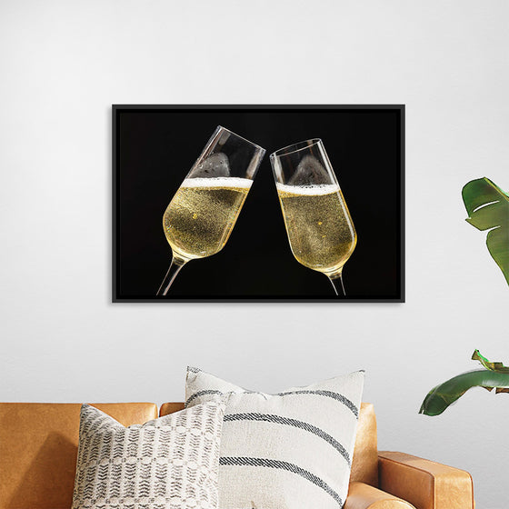 "Two Festive Champagne Glasses Celebration"