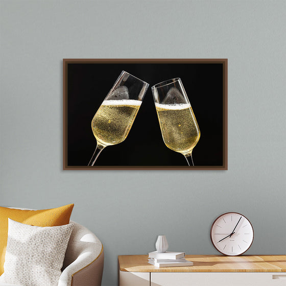 "Two Festive Champagne Glasses Celebration"