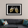 "Two Festive Champagne Glasses Celebration"