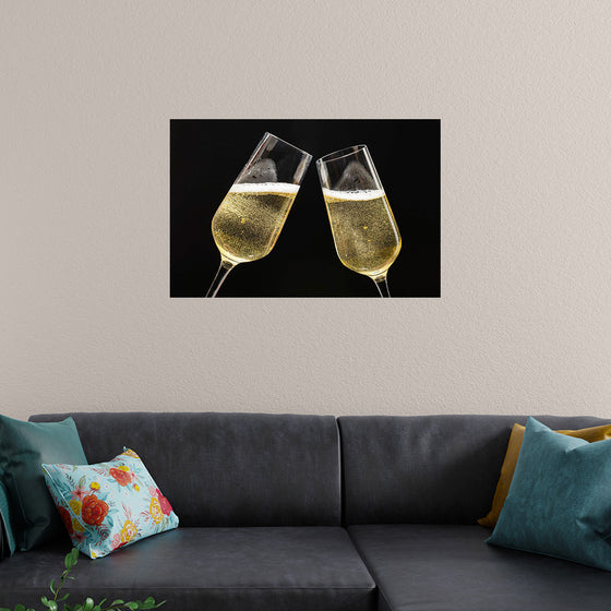 "Two Festive Champagne Glasses Celebration"