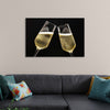 "Two Festive Champagne Glasses Celebration"