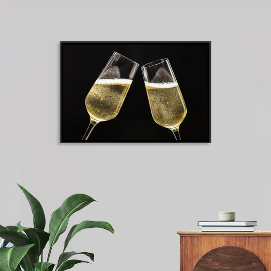 "Two Festive Champagne Glasses Celebration"