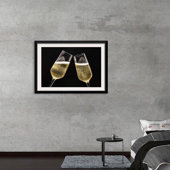 "Two Festive Champagne Glasses Celebration"