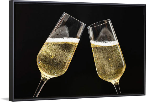 "Two Festive Champagne Glasses Celebration"