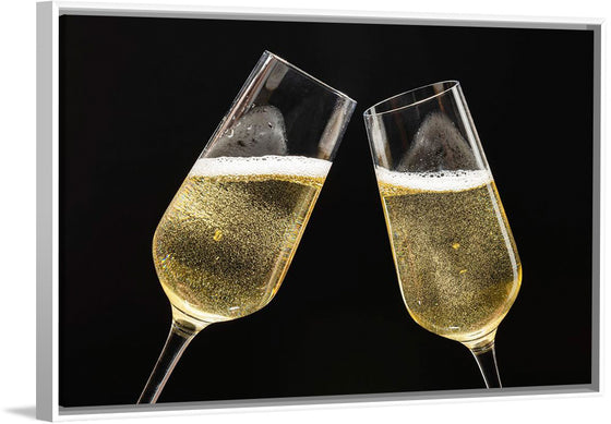 "Two Festive Champagne Glasses Celebration"