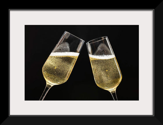 "Two Festive Champagne Glasses Celebration"