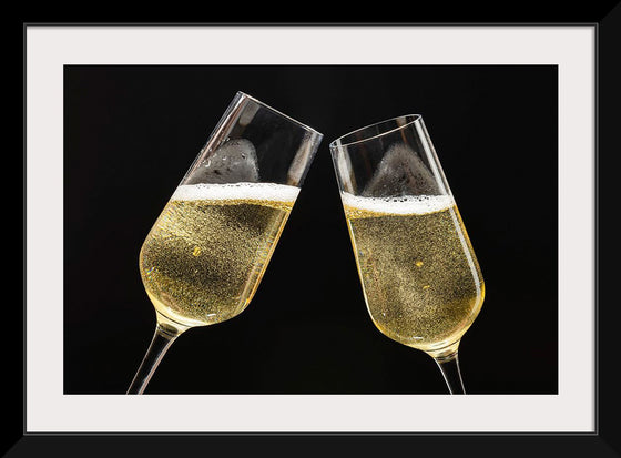 "Two Festive Champagne Glasses Celebration"