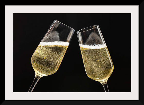 "Two Festive Champagne Glasses Celebration"