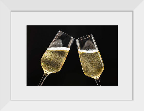 "Two Festive Champagne Glasses Celebration"