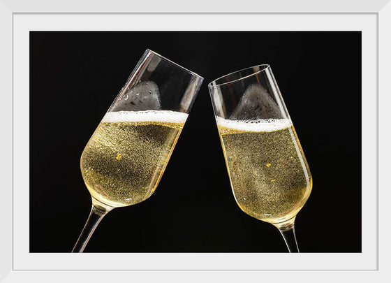 "Two Festive Champagne Glasses Celebration"