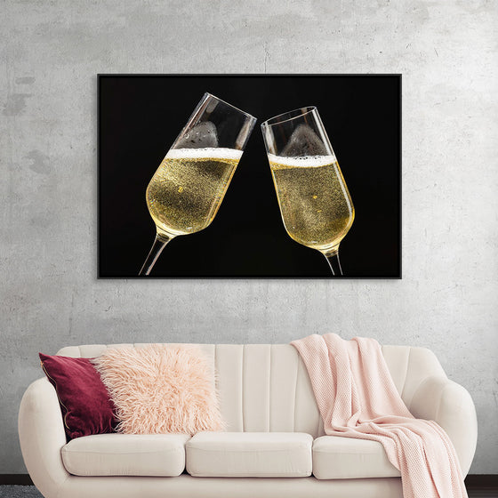 "Two Festive Champagne Glasses Celebration"