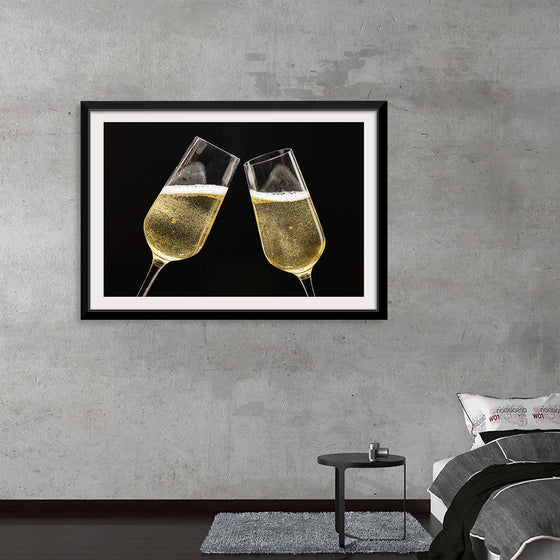 "Two Festive Champagne Glasses Celebration"