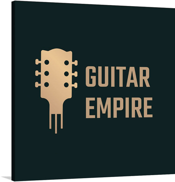 “Guitar Empire” is a captivating graphic print that strikes a harmonious chord between elegance and rock ‘n’ roll. The gilded guitar headstock takes center stage, its sleek lines and golden hue exuding sophistication.