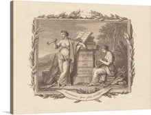  “Ticket to a Concert of Ancient Vocal and Instrumental Music” by Francesco Bartolozzi invites you into a mesmerizing world where music and art converge. This exquisite line engraving, created in 1786, captures the essence of a bygone era. Within its delicate borders, two figures stand—one playing a flute, the other engrossed in reading sheet music. 