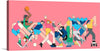 This vibrant artwork, titled “Youthful Exuberance,” is a celebration of the joy of movement and the diversity of our shared passions. The print features dynamic figures, each engaged in different sports and activities, set against a striking pink backdrop. The characters leap, skate, and dance with an infectious zest for life, showcasing the spirit of playfulness and camaraderie. This piece is not just a visual spectacle but an ode to the energy of youth and the unity in our shared passions.