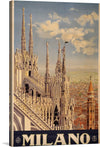Immerse yourself in the architectural splendor of Milan with this exquisite print. The artwork captures the iconic Milan Cathedral, a masterpiece of Gothic architecture, standing majestically against a backdrop of the city’s picturesque skyline. Every intricate detail, from the ornate spires to the statues adorning its façade, is rendered with stunning clarity and precision. 