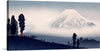 “Mount Fuji” is a captivating artwork that transports viewers to the serene landscapes of Japan. The iconic snow-capped peak of Mount Fuji, rendered with exquisite detail, rises majestically against a tranquil sky. In the foreground, silhouetted trees and a traditional Torii gate invite observers into a world where nature and culture harmonize. 