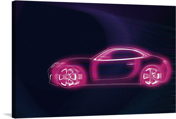 Thank you for sharing the image of “Pink Neon Sports Car” with me. This limited edition print captures the sleek, aerodynamic elegance of a high-performance sports car, outlined in a vibrant pink neon glow against a sophisticated dark backdrop. 