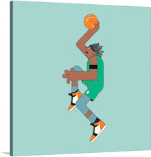  “Young Basketball Player” invites you to a world of dynamic energy and passion. This meticulously crafted artwork captures a moment frozen in time—the player mid-jump, basketball in hand, ready to score. Against a soothing backdrop, the player becomes a focal point, drawing the eye and igniting the spirit of competition and triumph. The monochromatic palette adds a timeless quality, emphasizing motion and excitement.