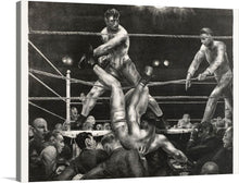  “Dempsey and Firpo” is a stunning piece of art by George Wesley Bellows that captures the intensity and drama of a boxing match. 