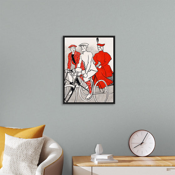 "Women riding bicycles on a road, remixed from artworks", Edward Penfield