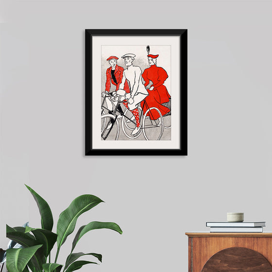 "Women riding bicycles on a road, remixed from artworks", Edward Penfield