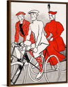 "Women riding bicycles on a road, remixed from artworks", Edward Penfield