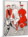 "Women riding bicycles on a road, remixed from artworks", Edward Penfield