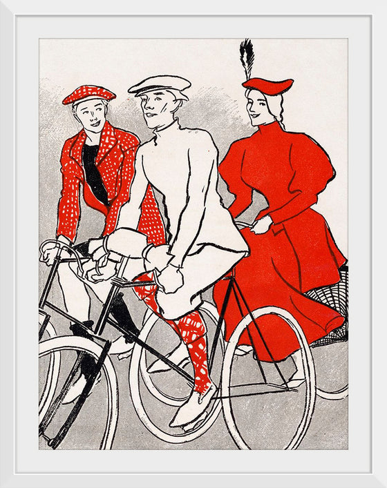 "Women riding bicycles on a road, remixed from artworks", Edward Penfield