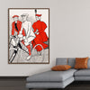 "Women riding bicycles on a road, remixed from artworks", Edward Penfield