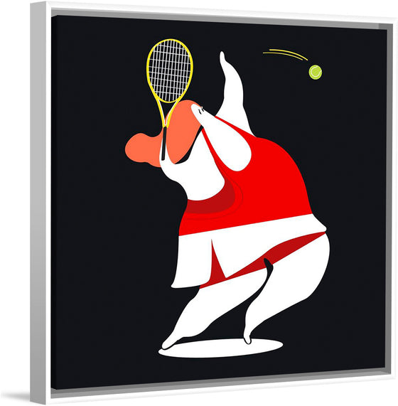 "Character Illustration of a Female Tennis Player"