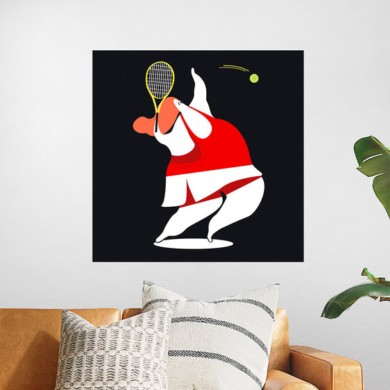 "Character Illustration of a Female Tennis Player"