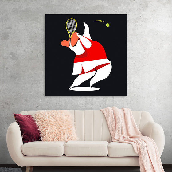 "Character Illustration of a Female Tennis Player"