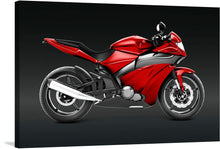  Unleash the spirit of speed and elegance with this exquisite print of a red sports motorcycle, a symbol of power, freedom, and agility. Every curve, line, and gleaming surface is captured in stunning detail against a contrasting dark background. This artwork is not just a print but an embodiment of the thrill and passion associated with riding. 