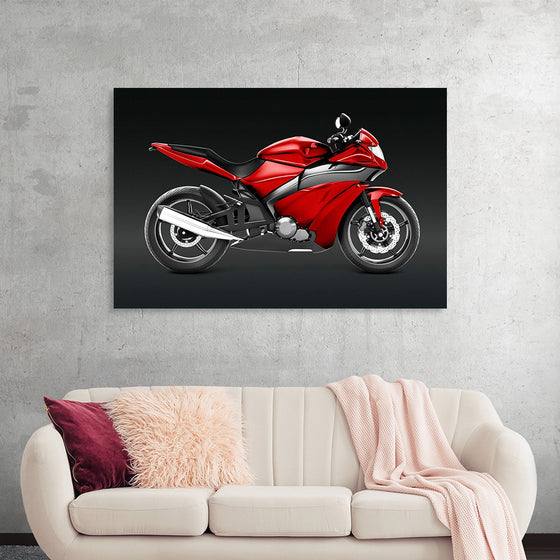 "Red Sports Bike 3D"