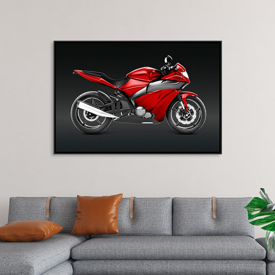 "Red Sports Bike 3D"