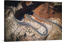  "Drone Shot of a Desert Curve Road"