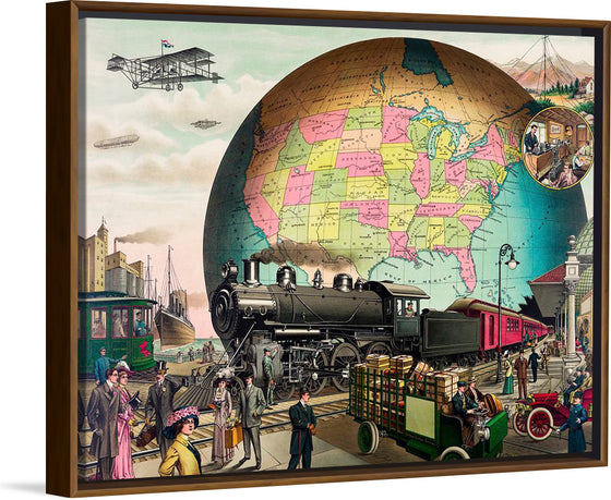 "Twentieth Century Transportation, A Chromolithograph", E.S Yate. Original from Library of Congress