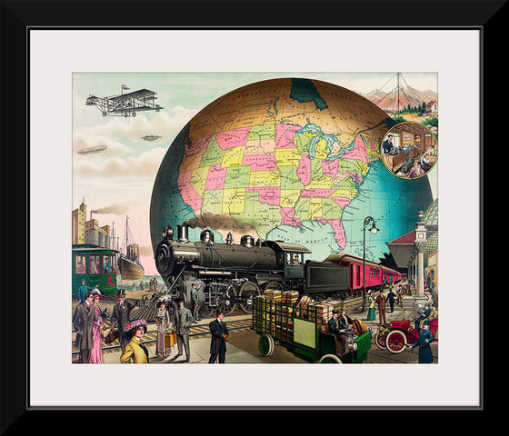 "Twentieth Century Transportation, A Chromolithograph", E.S Yate. Original from Library of Congress